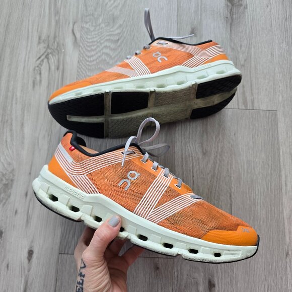 On Running | Cloudgo 'Turmeric' orange running activewear sneakers | MENS 10.5 - Picture 1 of 9
